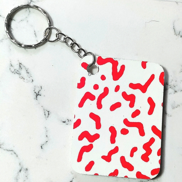 NEW Handmade Keychain Bag Tag! Italian Wood ArtDeco2. "I LOVE My Bag" Wood Heart - Picture 2 of 6